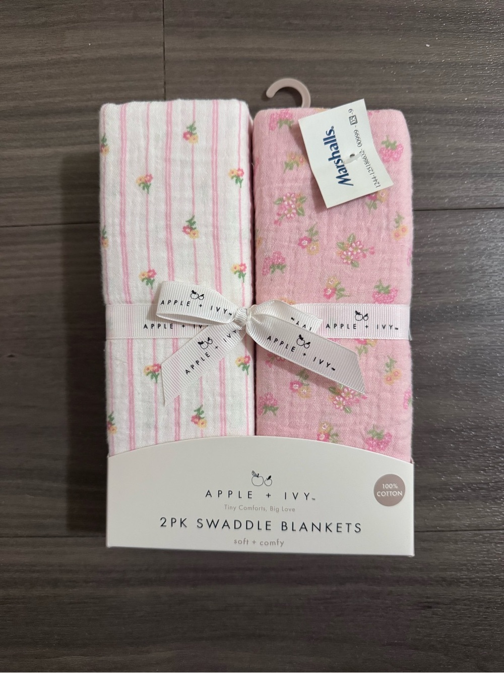 Pink Floral 2-Pack Swaddle Blankets